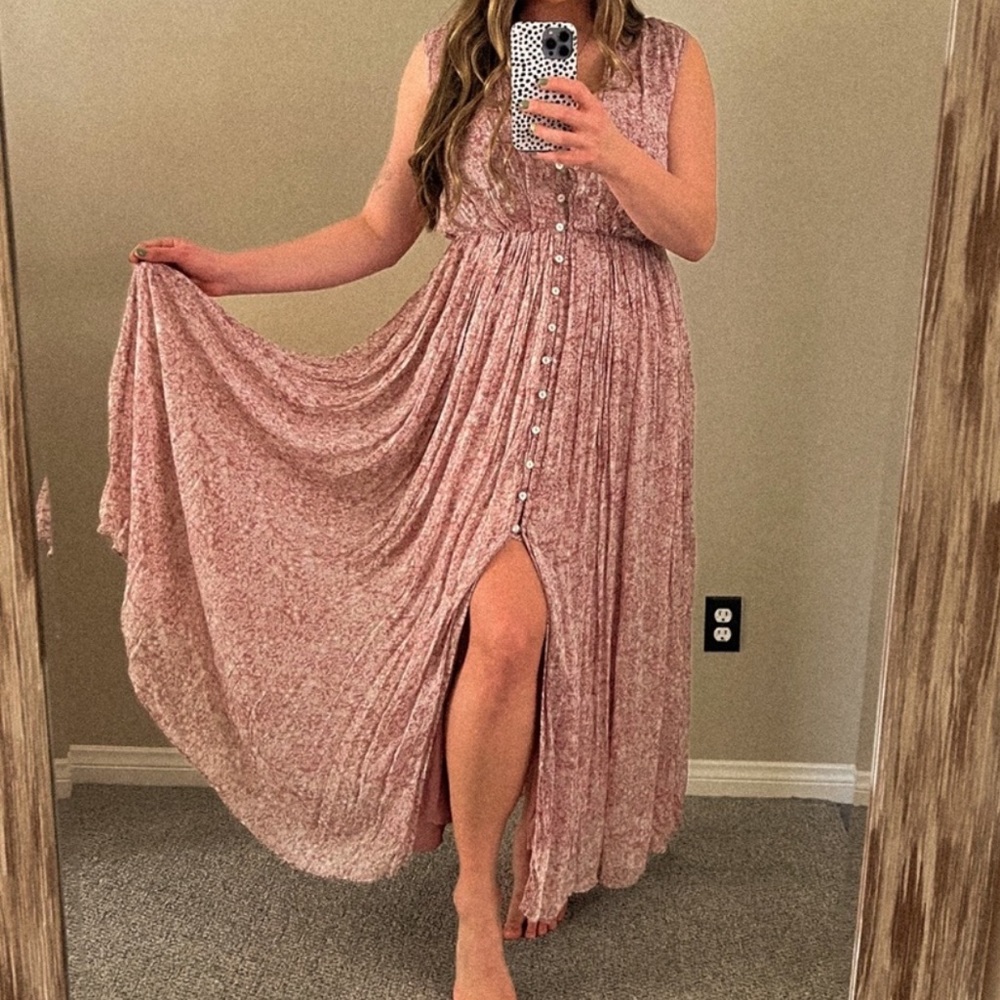 Free People flowy long sleeveless dress 12